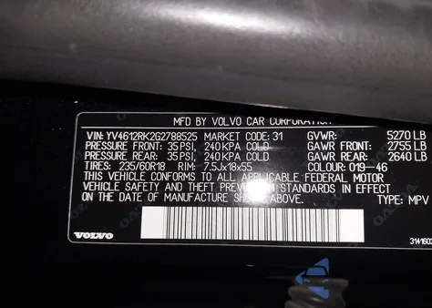 2016 Volvo Xc60 T5 Premier из США, поврежденный, VIN YV4612RK2G2788525